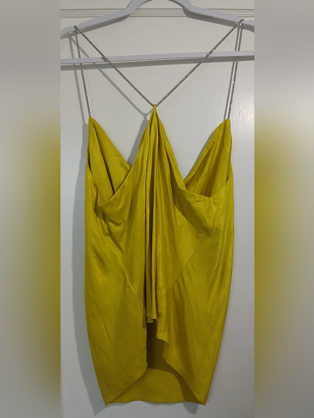 H&M Yellow Satin Cowl Neck Sleeveless Top - NWT - Picture 7 of 8